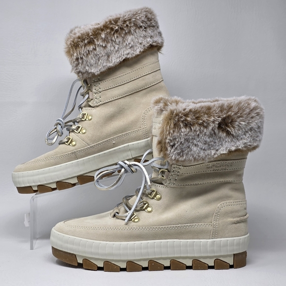 Sperry Women's Torrent Winter Lace Up Snow Boots Ivory STS86831  Size 9 New - Picture 3 of 10